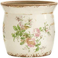 Nearly Natural 8 in Tuscan Ceramic Floral Print Planter for Home Decor by NearlyNatural