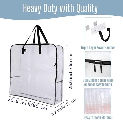 VENO 10 Pack Summer Wreath Storage Bag, Spring, Christmas Decoration Garland Container, 30 Inch Clear Door Wreath Organizers, Moving Boxes, Packing Supplies for College (Square - 10 Pack) - Image 2