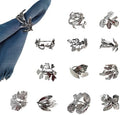 Bakayoyo Elegant Vintage Silver Herb Napkin Rings Set of 12 - Glossy Leaf Napkin Holders, Metal Table Adornment for Christmas, Thanksgiving, Weddings & Holiday Parties by Unknown