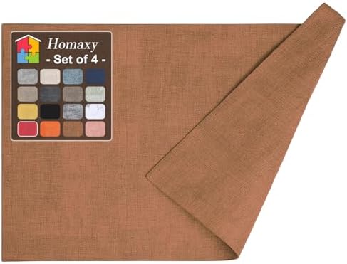 Homaxy PU Faux Leather Placemats for Dining Table, Set of 8, Brown by Homaxy