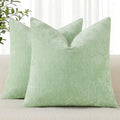 decorUhome Soft Chenille Sage Green Throw Pillow Covers 26X26 Set of 2 by decorUhome