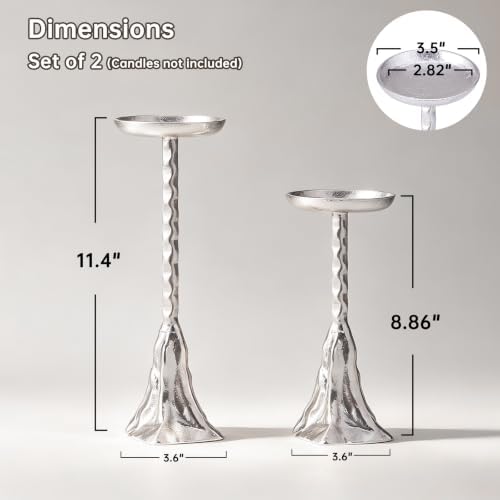 Cast Iron Candle Holder, 2 Pcs Candle Holders for Pillar Candles - Image 3