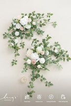 Ling's moment 2 Pack White Floral Garland Wedding Arch Flowers - Image 6