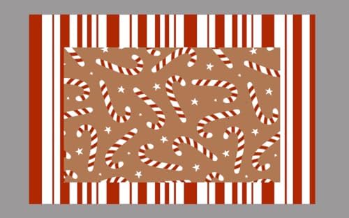 Tinideya 2 Pcs Christmas Layered Doormat Set, Candy Cane - Image 2