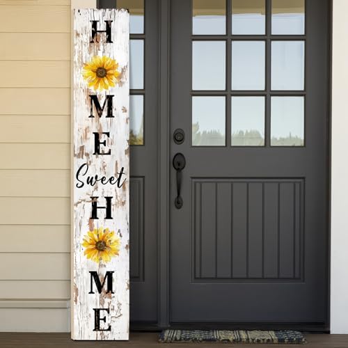 Welcome Porch Sign, Wooden, 47.2", Outdoor Front Door, Spring Summer by TOMPOP