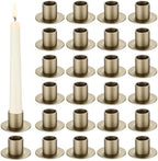 FoldTier 24 Pcs Bronze Taper Candle Holders Bulk for 0.98 Inch Pillar by FoldTier