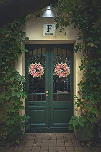 Peony Spring Wreaths for Front Door Outside Rose Summer Door Wreath Full 15 Inch Handmade Fall Winter Wreaths for Front Door Wall Window Decor - Image 4