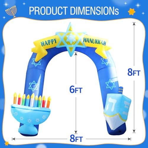 8FT Hanukkah Inflatable Arch Outdoor Decorations - Image 2