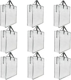 9 Pack Clear Storage Bags with Zipper and Handles, Blanket Bags For Closet Storage, Moving and Packing Supplies for College, Underbed Storage Organizer for Clothes Pillow Bedding Christmas Wreath by GONGKANGYUAN