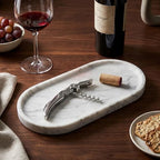 YKAJO Carrara White Gray Oval Marble Tray, 9.8x4.7 Perfume Organizer Dish - Image 6