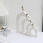 Islamic Cultural Decor Collection - Handcrafted Resin Mosque Models & Tower Ornaments for Home/Office Display Ramadan Decoration (4-Door) - Image 7