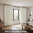 84 Inch Extra Wide Blackout Curtains, Heat Blocking Thermal Insulated Black Out Patio Door Curtains for Sliding Glass Doors Bedroom Living Room 84 Inches Long, Cortinas para Patio, Cream Beige - Image 3