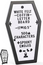 Nomnu Coffin Letter Board, White Goth Decor w/Bat Stickers, Spooky Emojis by Nomnu