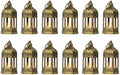 LLQ 12Pcs 5-Inch Ramadan Mini Lanterns - Ramadan & Eid Mubarak Decorations - Vintage Table Centerpieces for Wedding&Christmas Decor - LED Flickering Lantern Light for Hang Ornaments(Brushed Brass) by LLQ-LuckLifeQuality