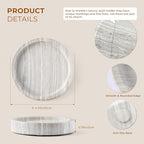 Candle Holders Italy Premium Natural Marble Candlestick Holder for Jar Pillar Candles Large Round Coaster Plate Jewelry Tray Centerpiece for Wedding Dining Table Home Decor Light Grey (WH074) - Image 4