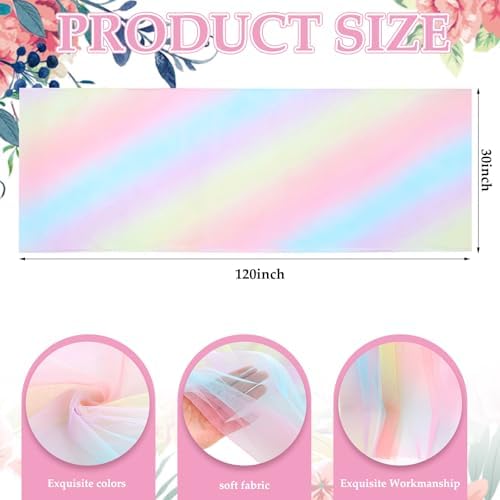 10 Packs Pastel Tulle Table Runners 30 x 120 Inch Gauze Sheer Table Runners - Image 2