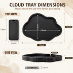 Coffee Table Tray for Home Decor,11" Cloud Resin Decorative Tray for Coffee Table Decor,Modern Organizer for Living Room&Kitchen Counter(Model B Black) - Image 5