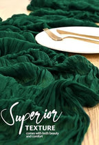 18 Pack Cheesecloth Table Runner 10FT Emerald Green Table Runner Boho Gauze Cheese Cloth Table Runners Long Rustic Sheer Table Decorations for Wedding Party Baby Bridal Shower Birthday Holiday Home - Image 4