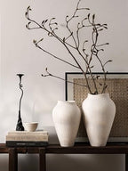 White Ceramic Vase - Large 11.8 Inch Tall Floor Vase for Centerpieces, Farmhouse Flower Vases, Rustic Minimalist Home Decor for Living Room, Enterway, Wedding (Sandstone White) - Image 6