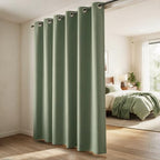 KOUFALL 96 Inch Long Curtains 1 Panel for Sliding Glass Doors, Blackout Extra Wide Thermal Grommet Blacked Out Curtains for Bedroom, 84 Inch Wide x 96 Inch Length, Sage Green - Image 2