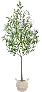 Warmplants Artificial Olive Tree 5ft Fake Plant with Woven Basket - Image 2