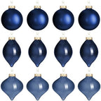 Zomiboo 12 Pcs Navy Blue Glass Christmas Ball Ornaments Set 3.15" by Zomiboo