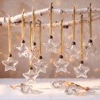 Xuhal 12 Pcs Christmas Glass Star Decor, Vintage Hanging Ornament, Clear by Xuhal