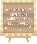 10"×10" Felt Letter Board with LED Lights & Stand, First Day of School Sign by ANPHSIN