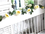 FiveSeasonStuff 29 Ft 4 Pack Rose Silk Flower Garland Artificial Flowers Decoration Hanging Floral Décor for Wedding Baby Shower Birthday Party Garden (Cream White) - Image 4