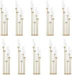 10PCS Gold Floor Candelabra,5 Arms Metal Candle Holder with Acrylic Shade by WeddingPartyDecoration