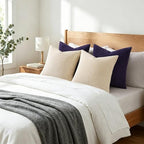 Mecatny Corduroy Decorative Throw Pillow Covers 26x26 Set of 2 Dusty Purple - Image 7