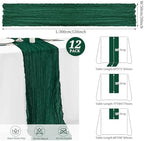 12 Pack Forest Green Cheesecloth Table Runner,20x120 in Table Runner - Image 2