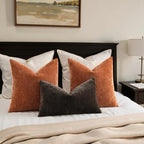 decorUhome Soft Chenille Light Rust Throw Pillow Covers 24X24 Set of 2 - Image 5