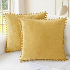 CaliTime Decorative Couch Throw Pillow Covers 22 X 22 Inches Gold by CaliTime