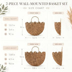 Coeusy Set of 2 Hanging Basket, Paper Rope Wall Basket with Handles, Wicker Scalloped Basket for Nursery,Laundry,Bedroom - Image 4