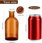 20 Pack Amber Glass Bud Vases for Centerpieces Small Mini Flower Vases - Image 2