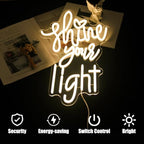 Shine Your Light Neon Sign Christian LED Sign for Bedroom Prayer Room Decor - Image 4