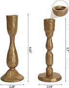 Antique Brass Handcrafted Iron Taper Candle Holders - Image 2