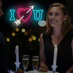 I Heart U Neon Sign 16 × 10in LED Heart and Arrow Wall Light Dimmable - Image 2