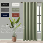 KOUFALL Dark Sage Curtains 72x84 Inches Long for Dining Room 2 Panels Blackout Room Darkening Curtain for Bedroom - Image 2