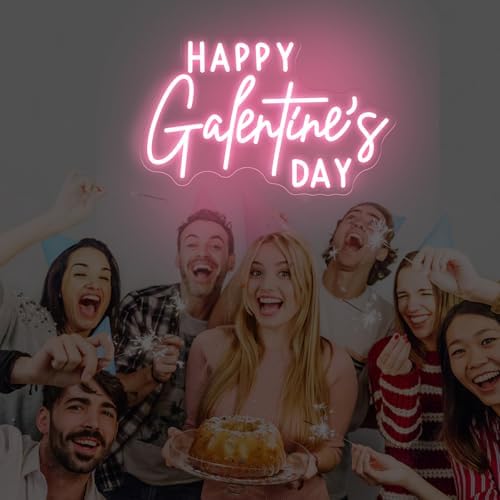 Happy Galentine's Day Neon Sign, Custom Girls Valentine's Day LED Light Friends Girls Party, Galentine's Party Decor Gift For Friends, 16.5"x10.2" - Image 7