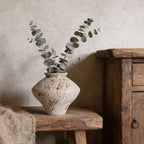 Wabi Sabi Rusty Vintage Vase, 6.3" Tall Wabi Sabi Decor Rustic Farmhouse Pottery Vase for Centerpiece, Textured Pottery Flower Vases for Home Decorative, Table, Living Room, Bedroom, Bathroom, Kitchen by QIANLING