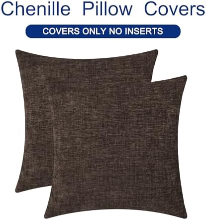 CaliTime Decorative Couch Throw Pillow Covers 24 X 24 Inches Coffee - Image 6