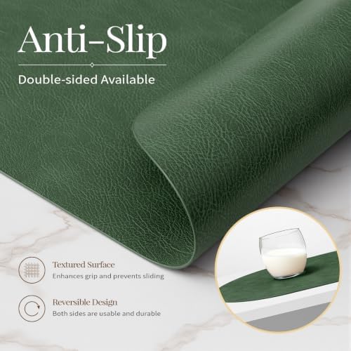 Homaxy Oval Heat Resistant Placemats Set of 6, Forest Green - Image 4