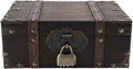 TeamSky Vintage Gray Wooden Storage Box with Lock, Rustic Jewelry Chest by Teamsky
