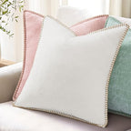 decorUhome Soft Chenille Throw Pillow Covers 24x24 Set of 2 Aqua Haze - Image 5