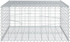 vidaXL Gabion Basket with Cover 39.4"x39.4"x19.7" Galvanized Iron - Image 6