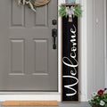 Front Porch Welcome Standing Sign 45"X9" Wood Black by LuZhiQiang