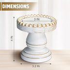 Small Candle Holder for Pillar Candle Set of 3, Farmhouse Wood Candle Holder, Rustic Wooden Candle Stand, Vintage Candle Stand Decorative for Living Room, Table Centerpiece, Retro White - Image 2