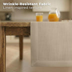Easy Linen™ by D'Moksha, Linen-Look Texture, Recycled Fabric Table Runner, Natural, 14 x 120 Inch, Wrinkle Resistant, Machine Washable - Fall, Everyday Dining - Image 2